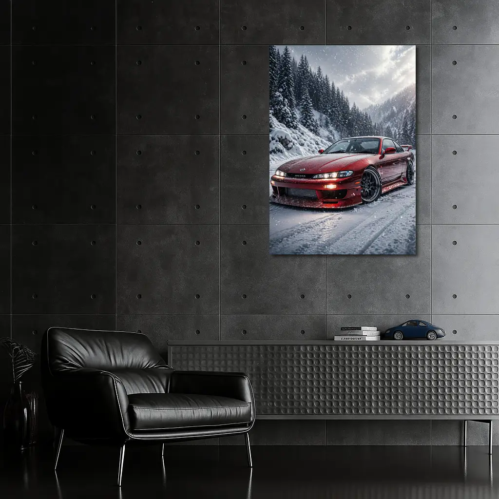 Nissan Silvia S14 Red Snow Forest – Wall Art