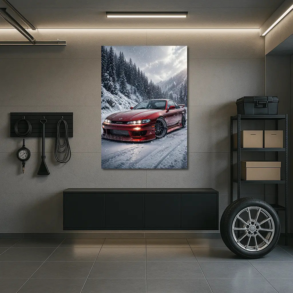 Nissan Silvia S14 Red Snow Forest – Wall Art