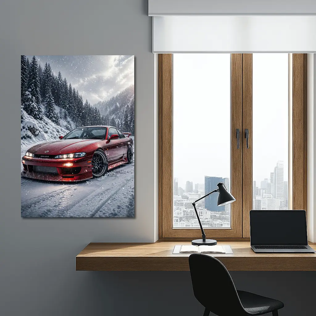 Nissan Silvia S14 Red Snow Forest – Wall Art