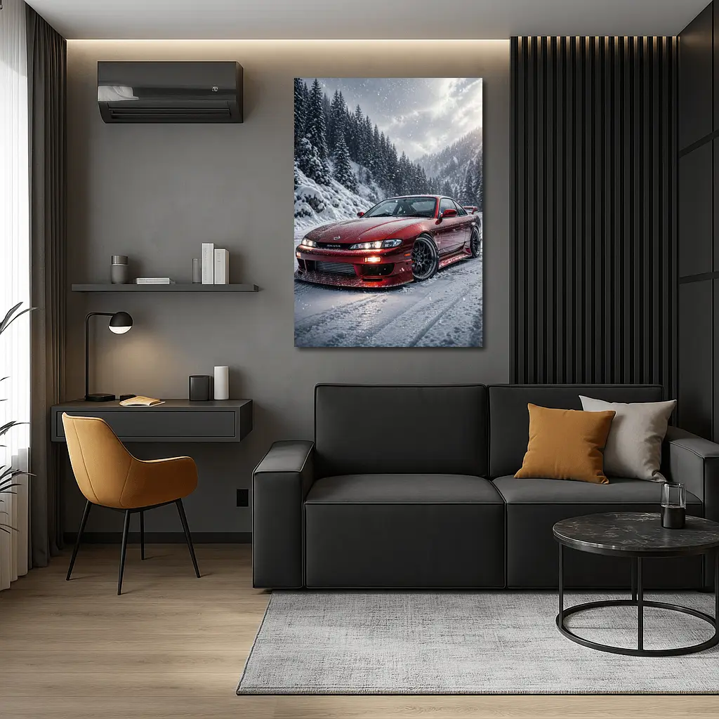 Nissan Silvia S14 Red Snow Forest – Wall Art