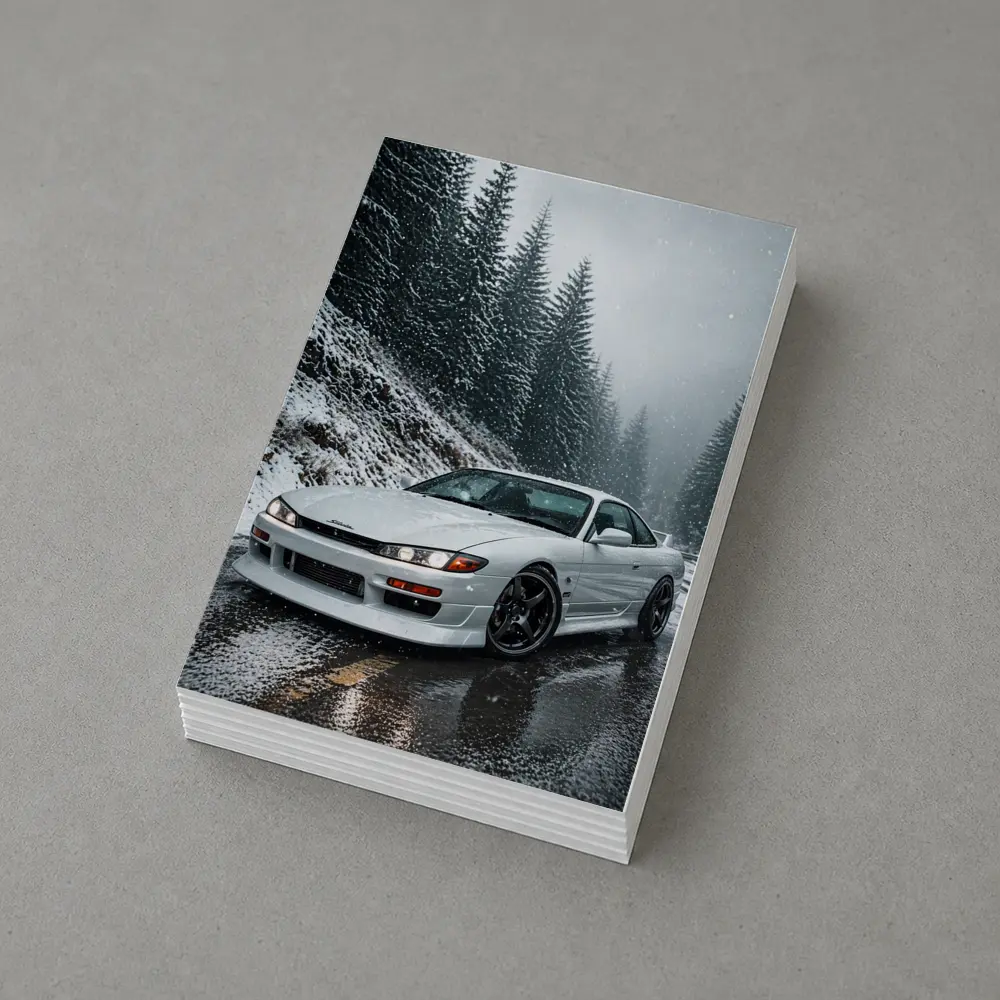 Nissan Silvia S14 Snowy Forest Road – Postcards