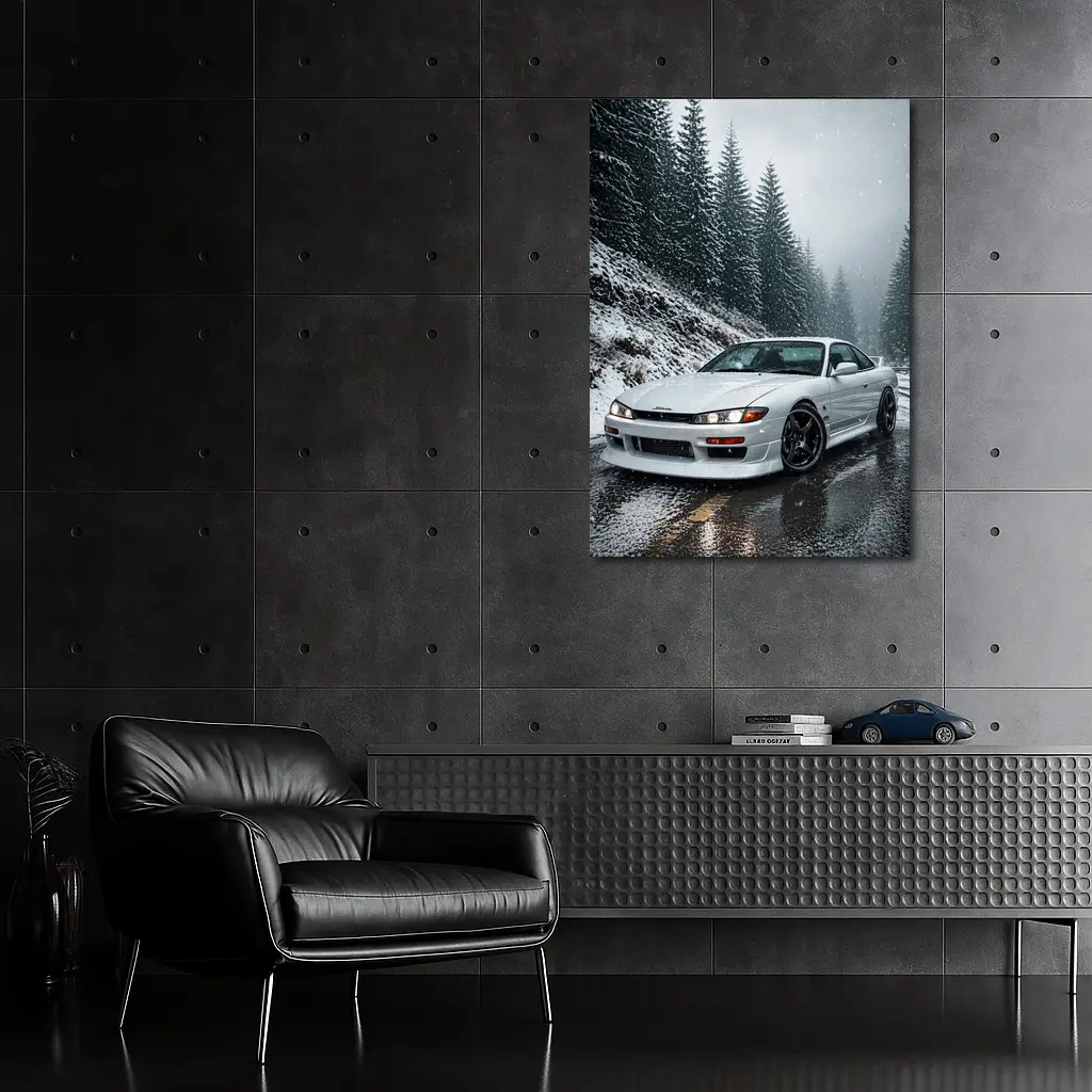 Nissan Silvia S14 Snowy Forest Road – Wall Art