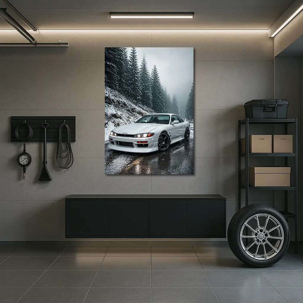Nissan Silvia S14 Snowy Forest Road – Wall Art