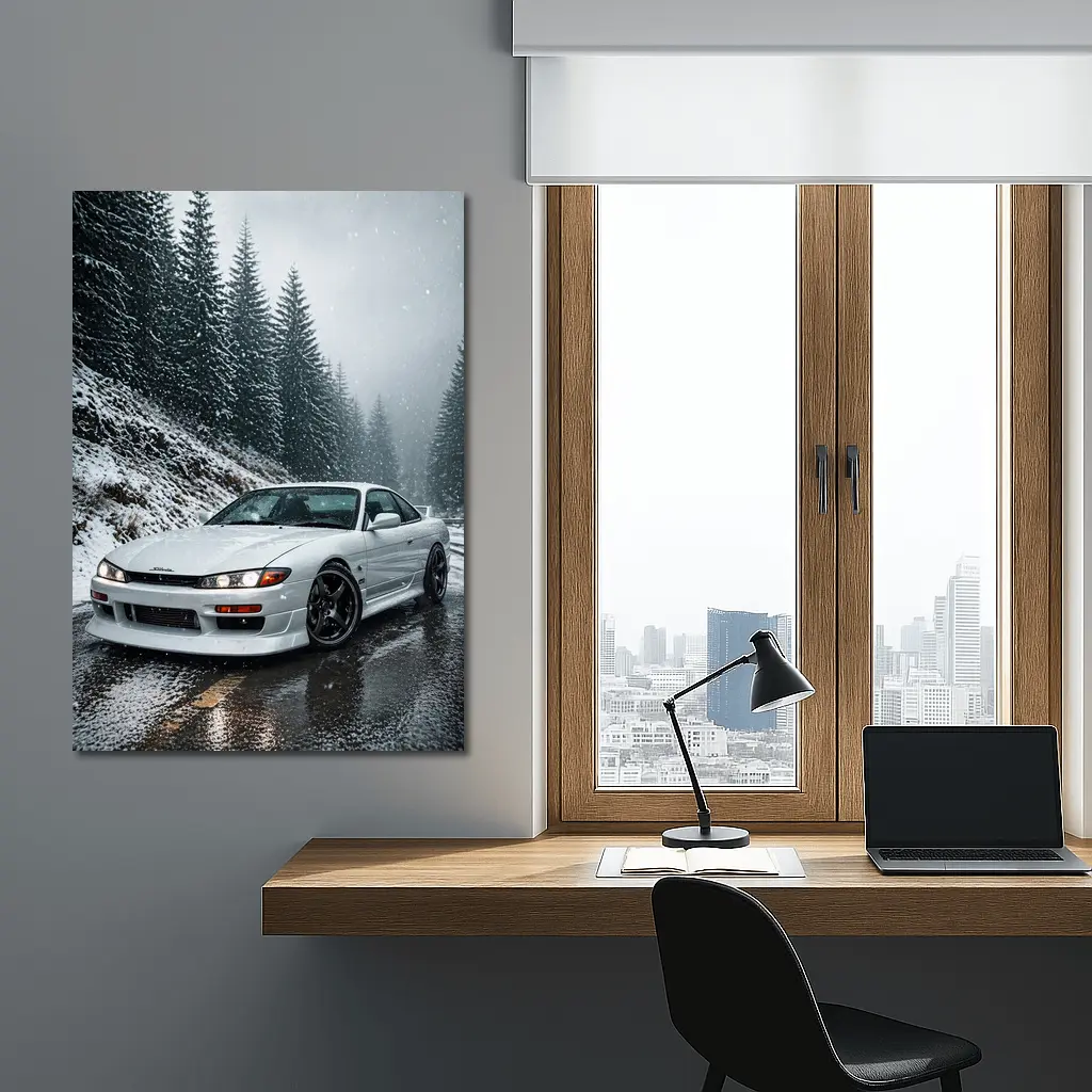 Nissan Silvia S14 Snowy Forest Road – Wall Art