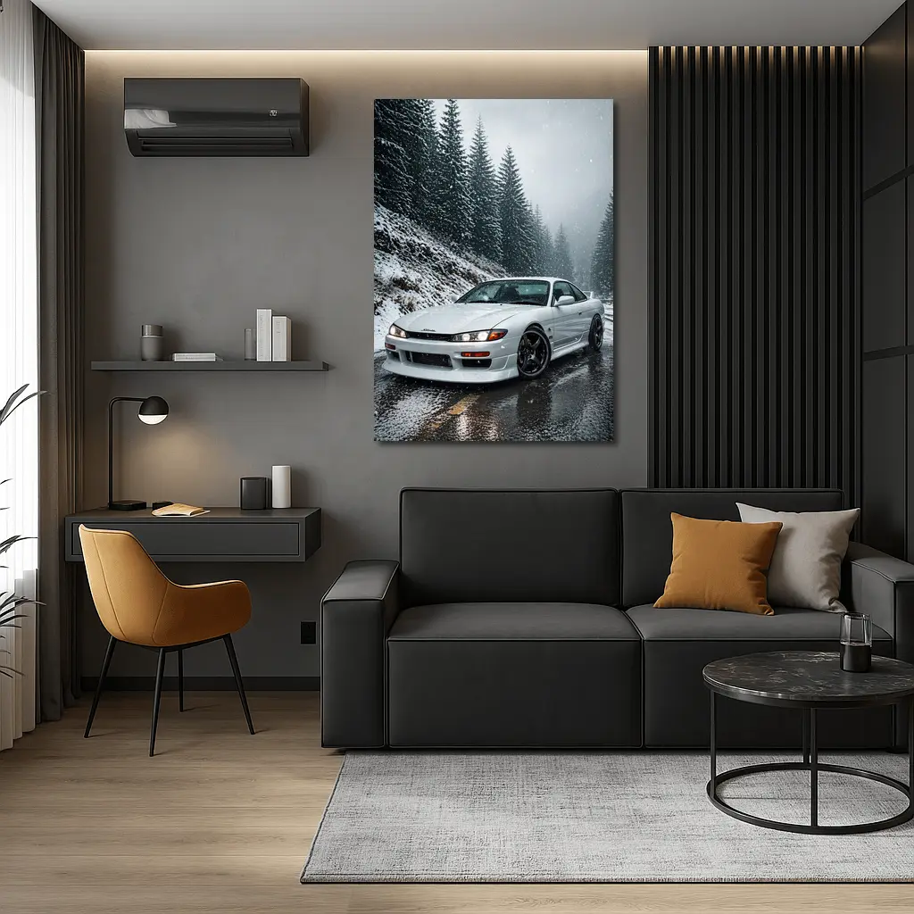 Nissan Silvia S14 Snowy Forest Road – Wall Art