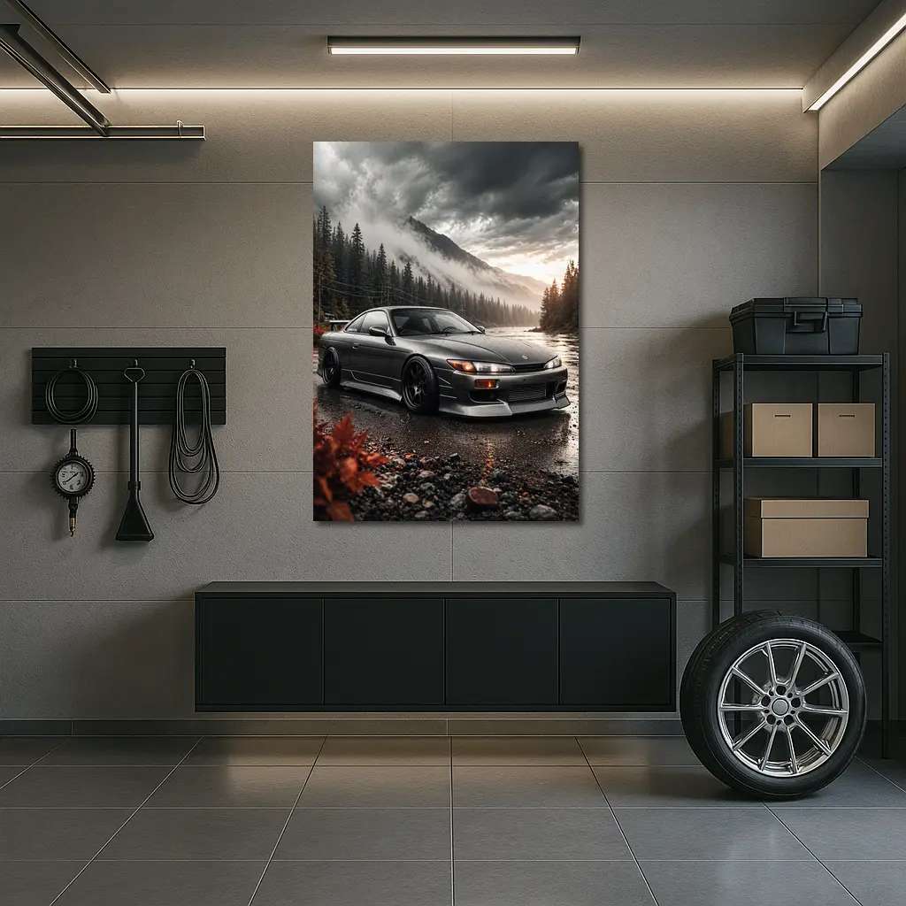 Nissan Silvia S14 Moody Mountain Forest Scene – Wall Art