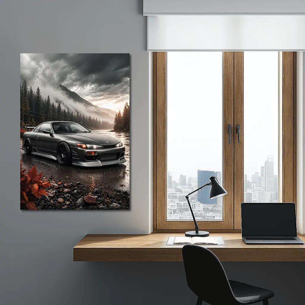 Nissan Silvia S14 Moody Mountain Forest Scene – Wall Art