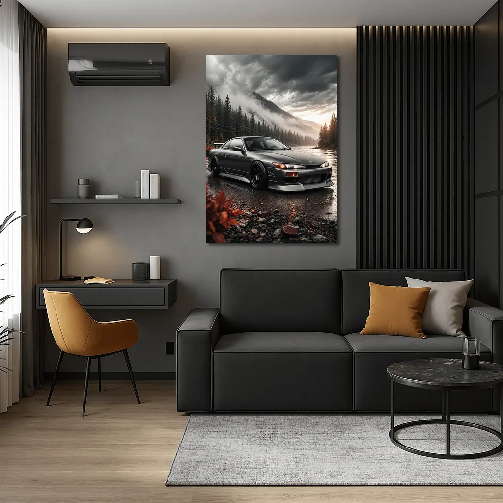 Nissan Silvia S14 Moody Mountain Forest Scene – Wall Art