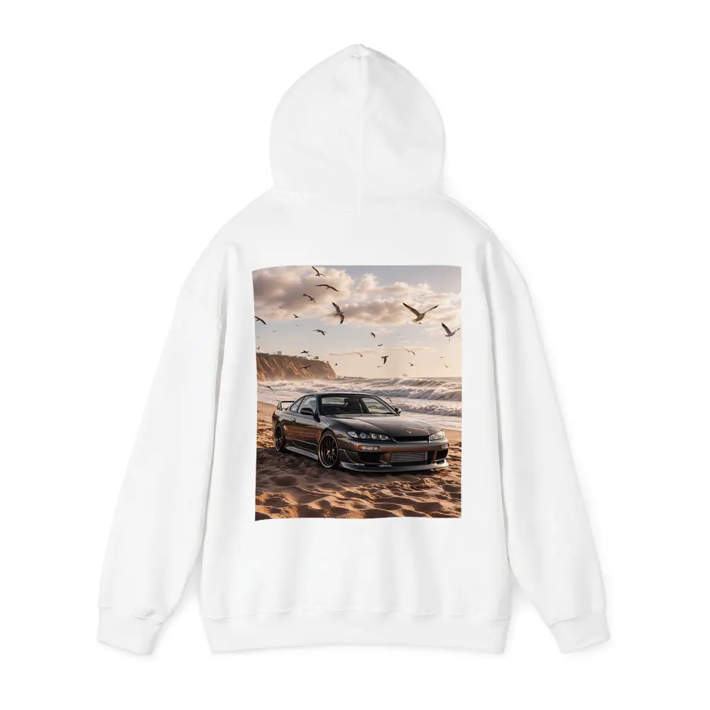 Nissan Silvia S15 Parked On Sandy Beach – Hoodies