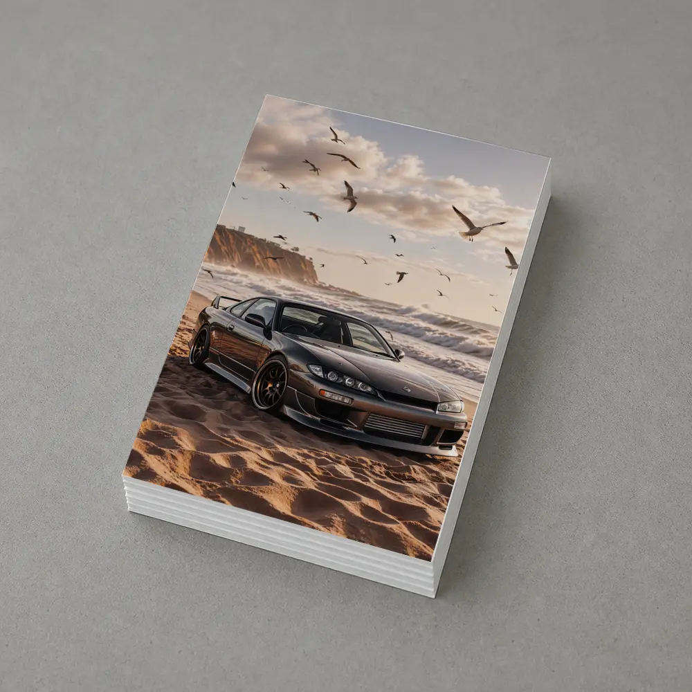 Nissan Silvia S15 Parked On Sandy Beach – Postcards