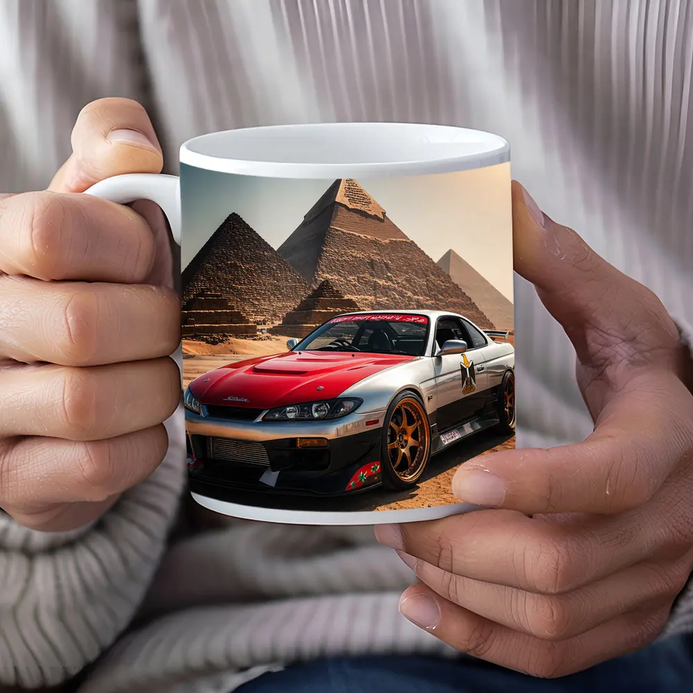 Nissan Silvia S15 Egypt Pyramids Background – Mugs