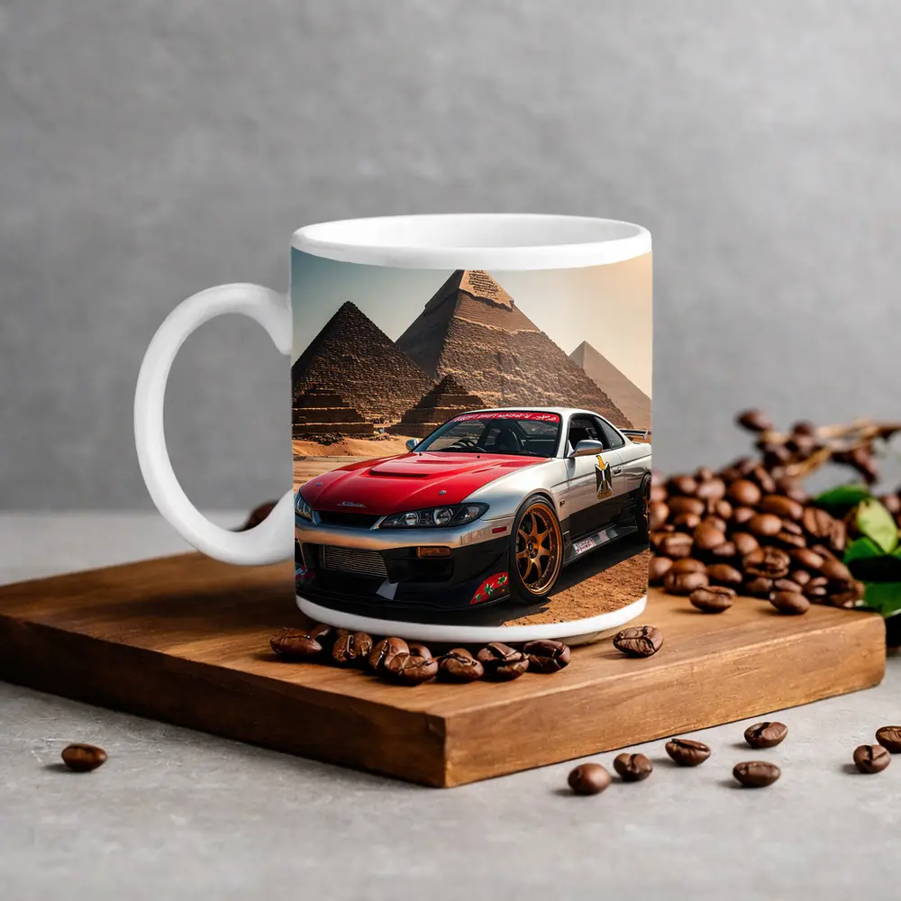 Nissan Silvia S15 Egypt Pyramids Background – Mugs