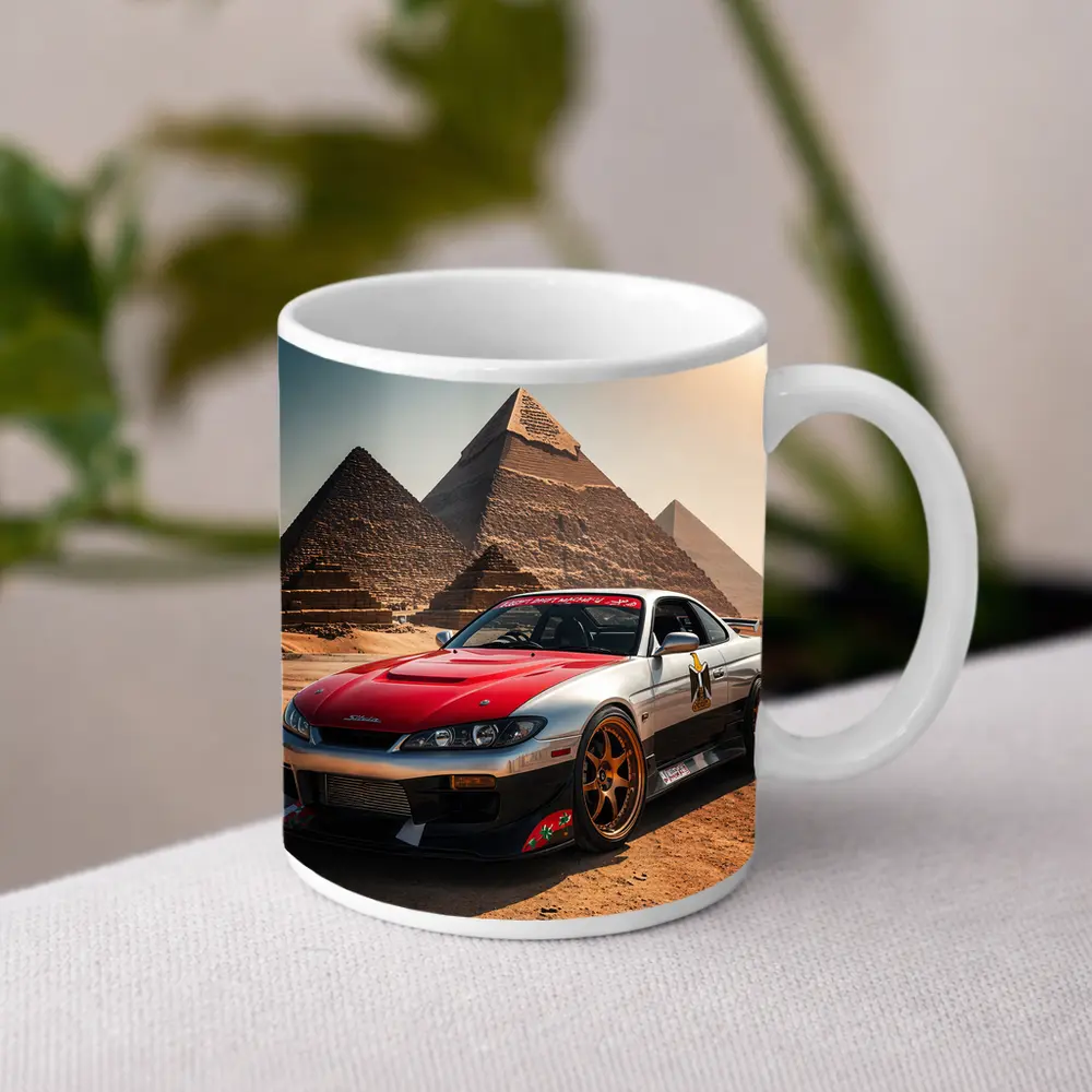 Nissan Silvia S15 Egypt Pyramids Background – Mugs