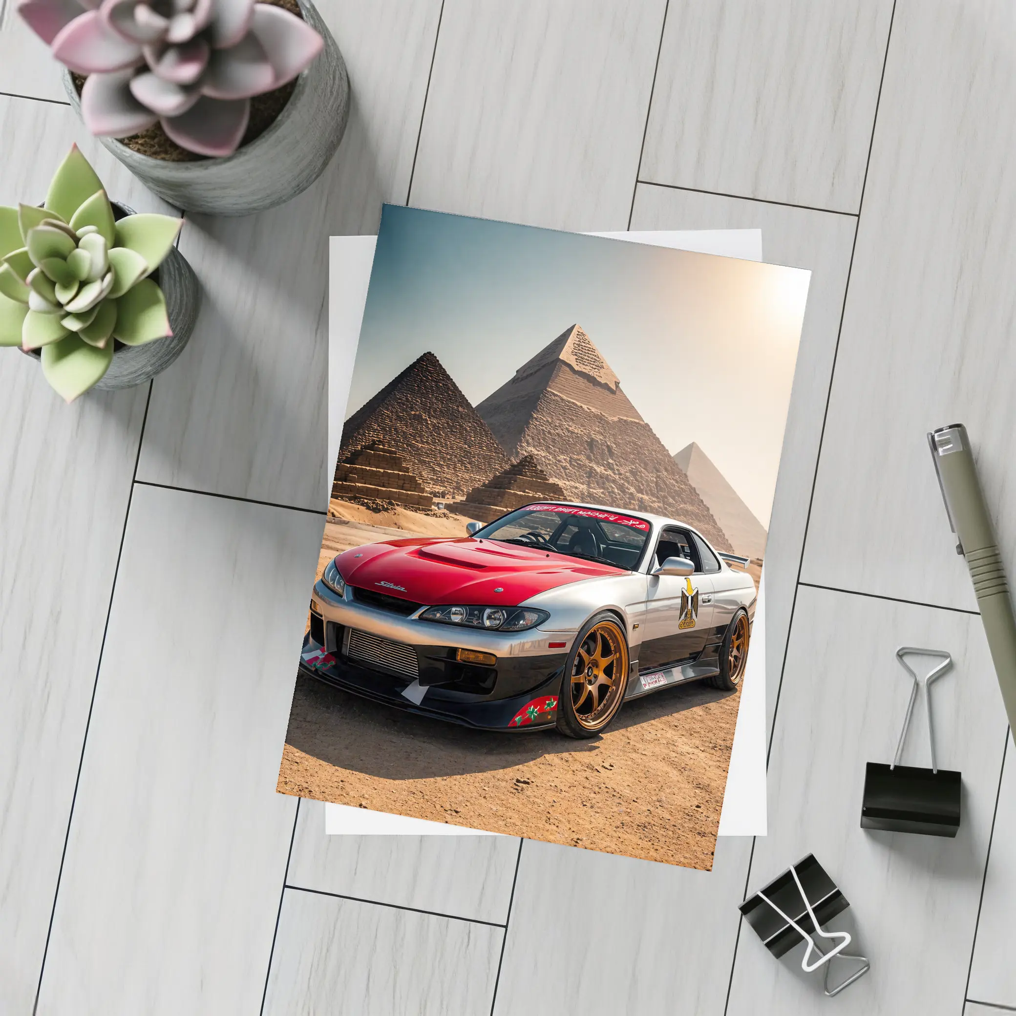 Nissan Silvia S15 Egypt Pyramids Background – Postcards
