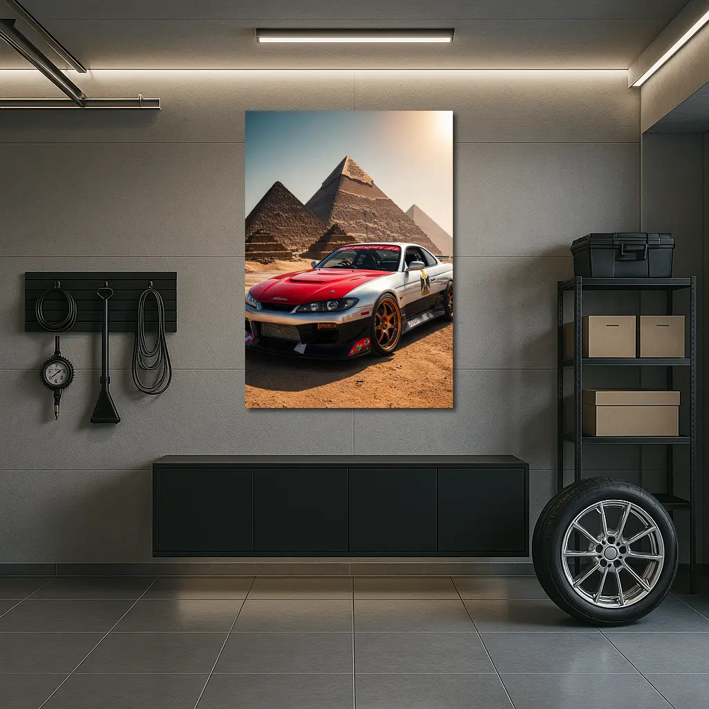 Nissan Silvia S15 Egypt Pyramids Background – Wall Art