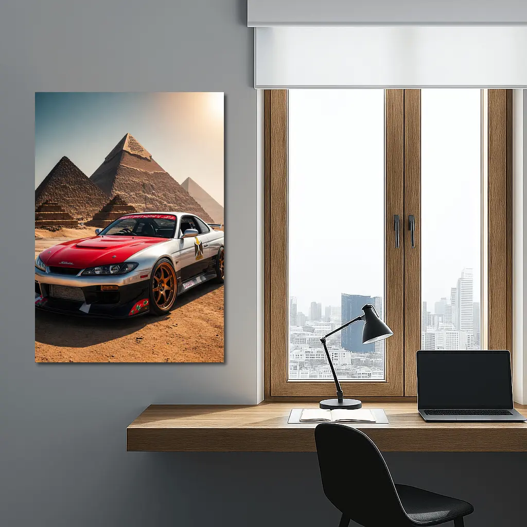 Nissan Silvia S15 Egypt Pyramids Background – Wall Art