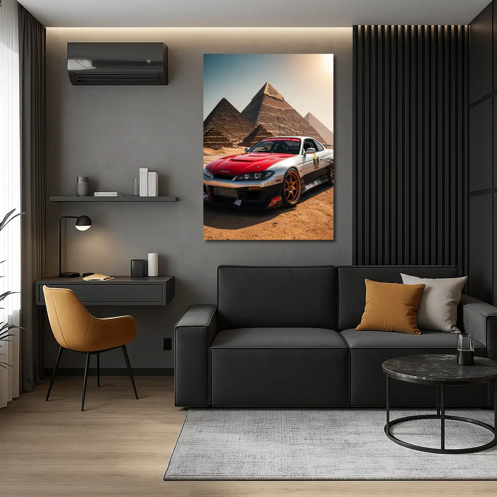 Nissan Silvia S15 Egypt Pyramids Background – Wall Art