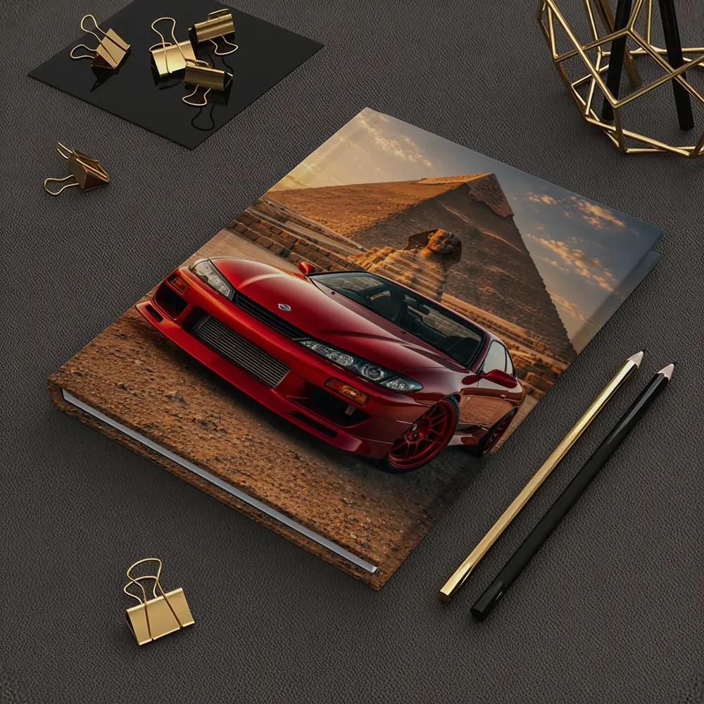 Nissan Silvia Red Car Egypt Pyramids Sunset – Notebooks