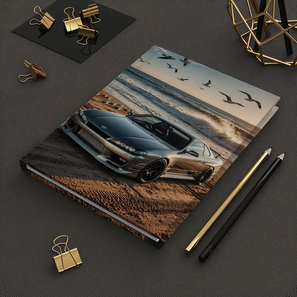 Nissan Silvia S15 Parked On Beach Shore – Notebooks