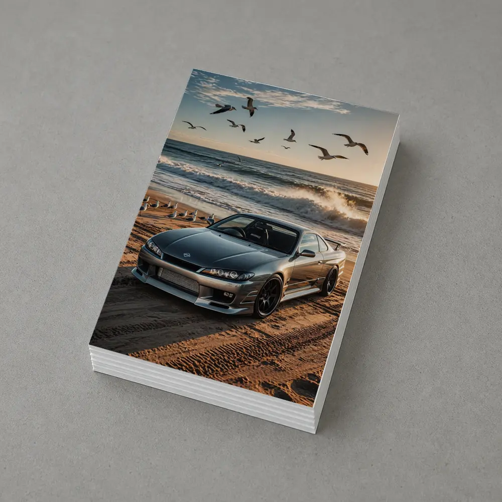Nissan Silvia S15 Parked On Beach Shore – Postcards