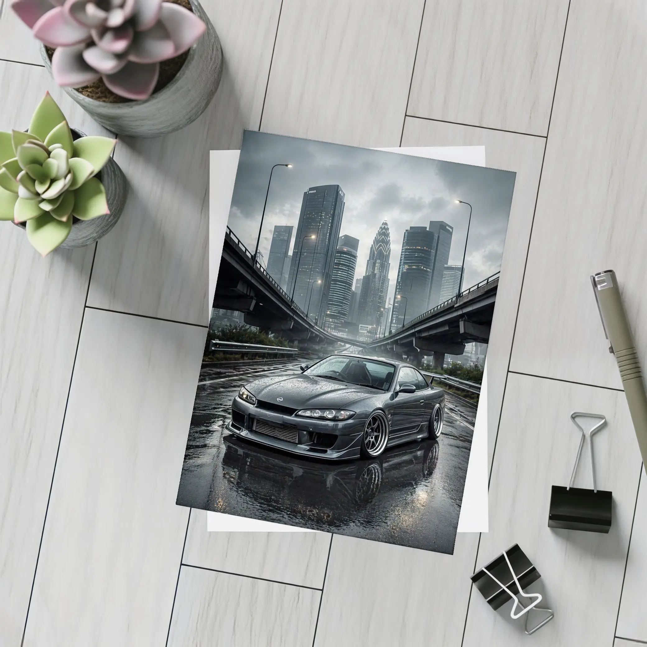 Nissan Silvia S15 Wet City Streets – Postcards
