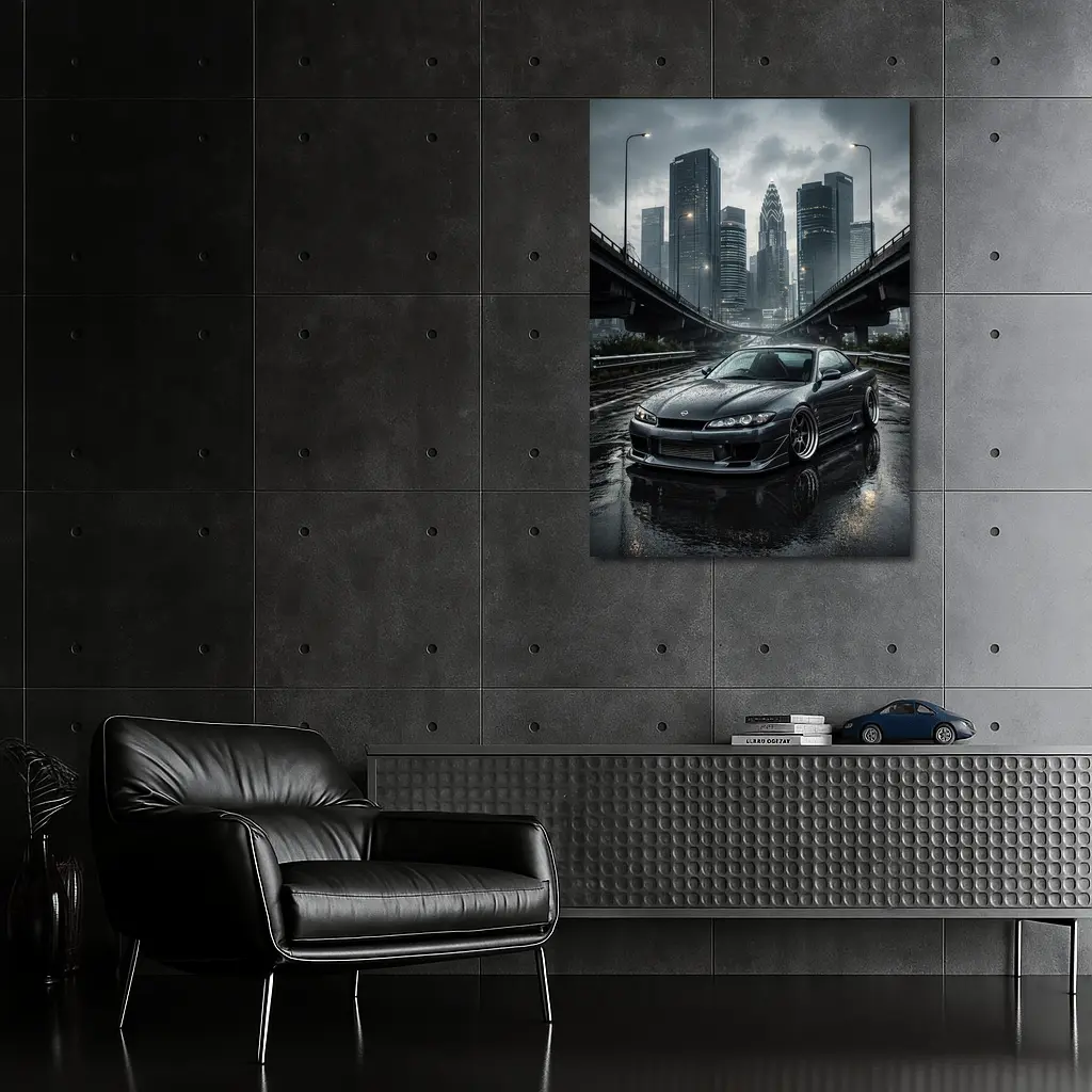 Nissan Silvia S15 Wet City Streets – Wall Art