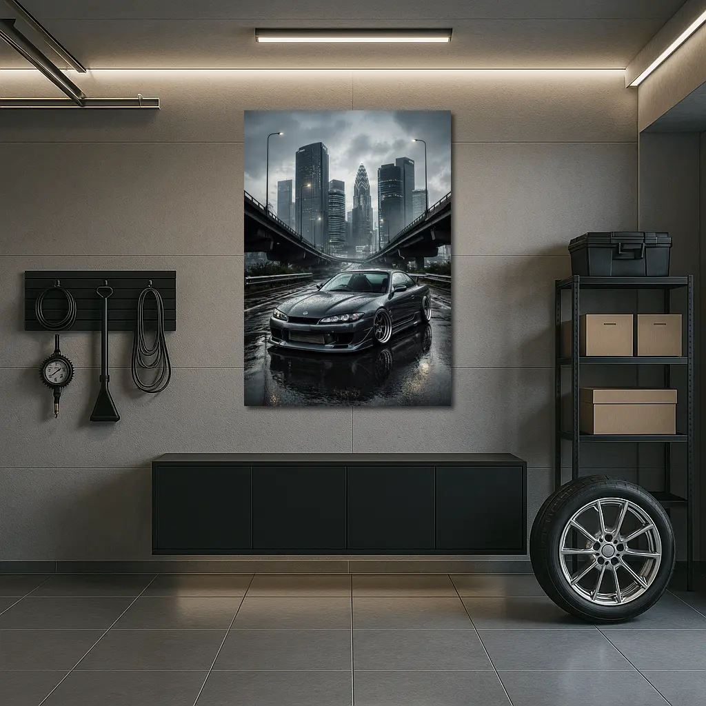 Nissan Silvia S15 Wet City Streets – Wall Art
