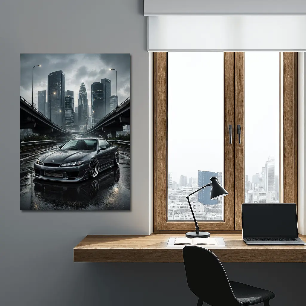 Nissan Silvia S15 Wet City Streets – Wall Art