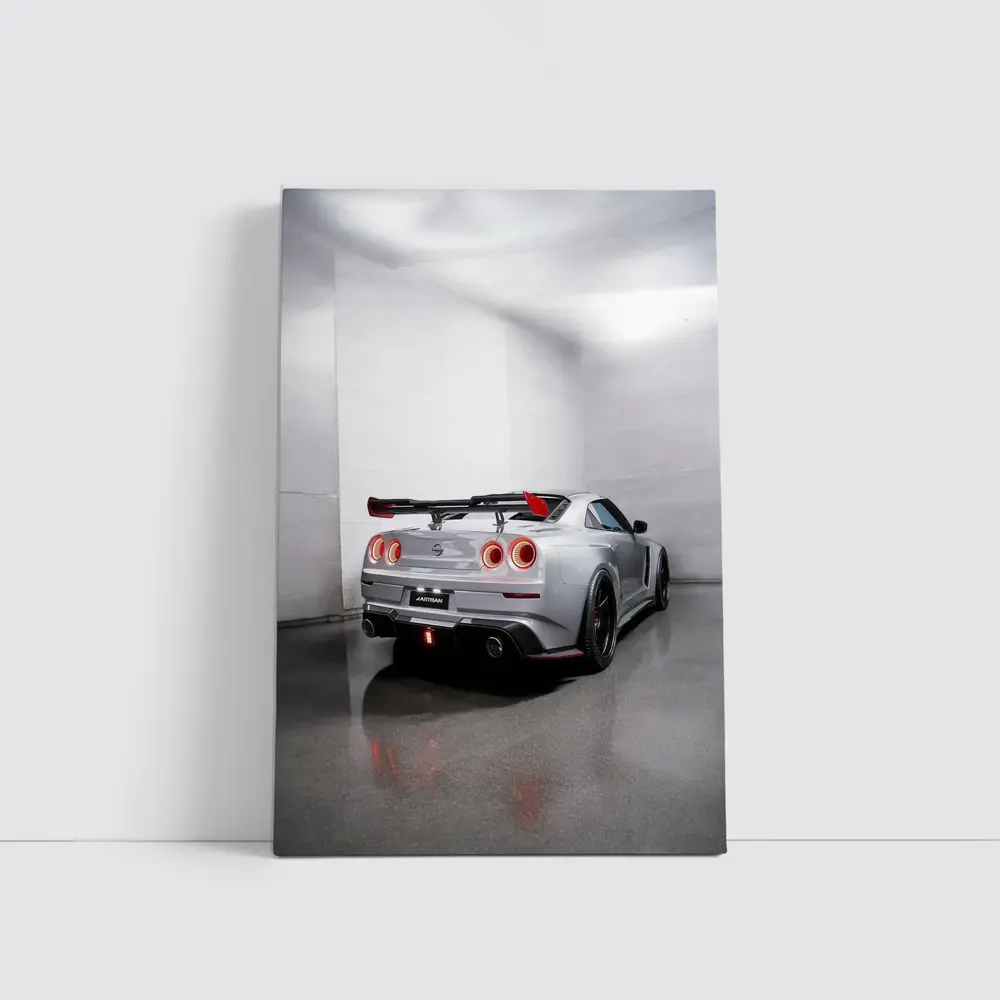 Nissan GT-R Silver Rear Studio Shot – Wall Art
