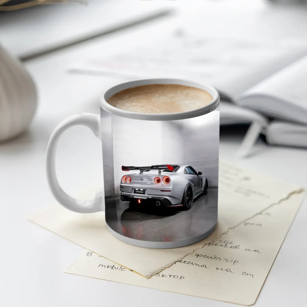 Nissan GT-R Silver Rear Studio Shot – Mugs