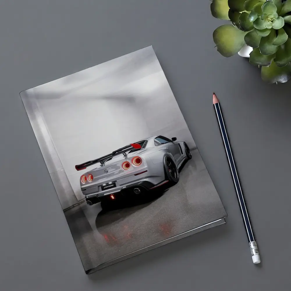 Nissan GT-R Silver Rear Studio Shot – Notebooks