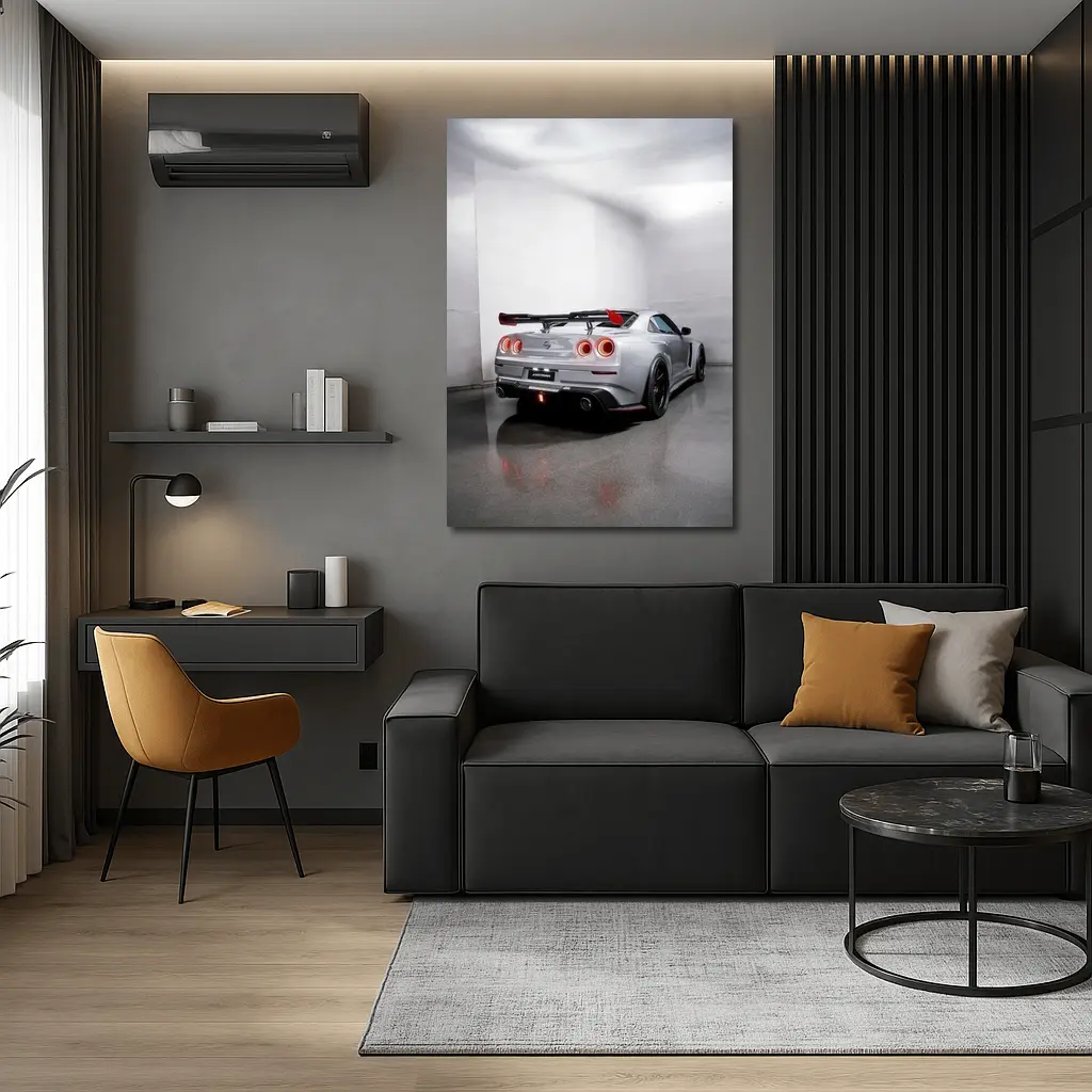 Nissan GT-R Silver Rear Studio Shot – Wall Art