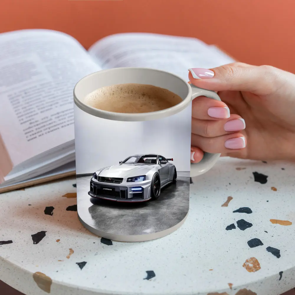 Nissan Skyline GT-R Silver Studio Shot – Mugs
