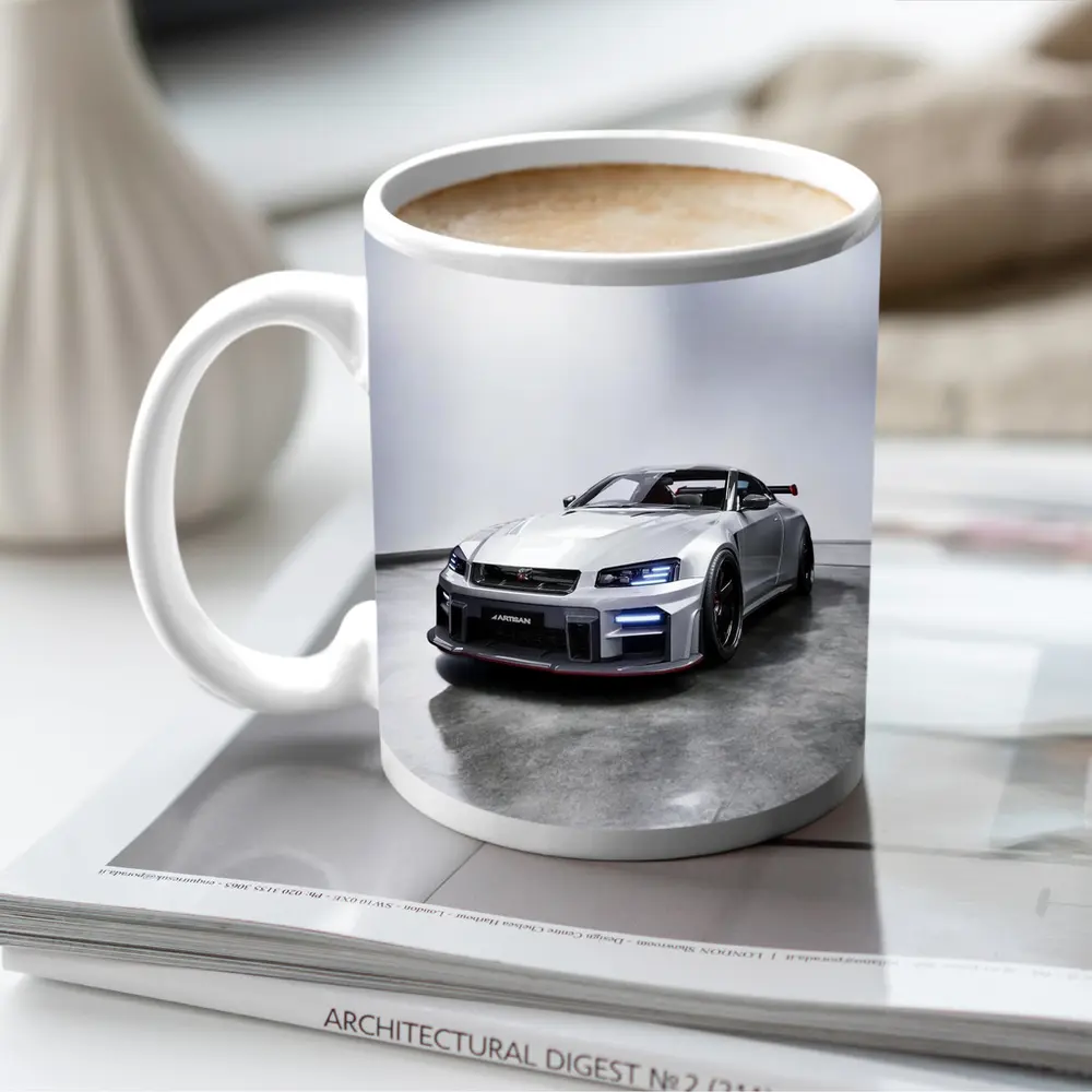 Nissan Skyline GT-R Silver Studio Shot – Mugs