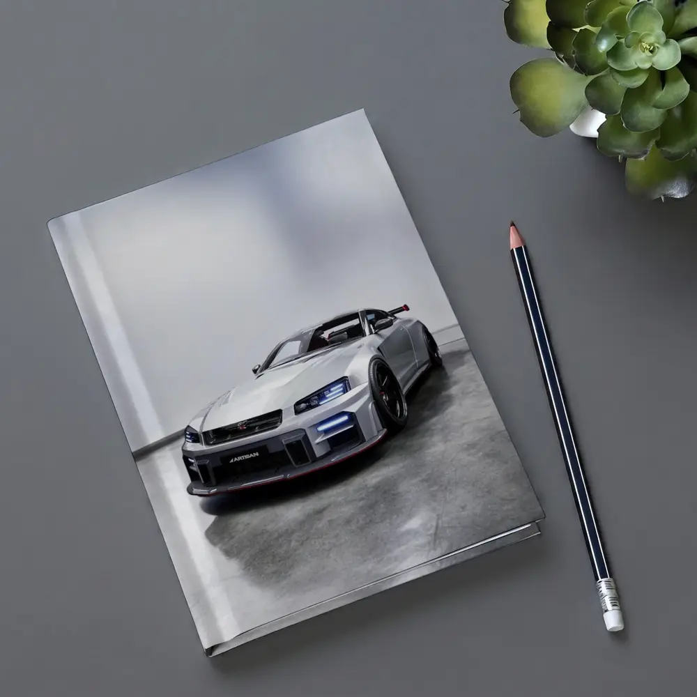 Nissan Skyline GT-R Silver Studio Shot – Notebooks