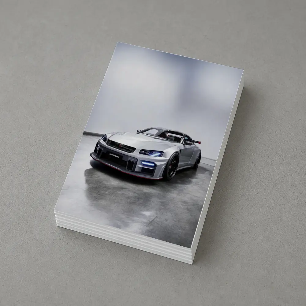Nissan Skyline GT-R Silver Studio Shot – Postcards
