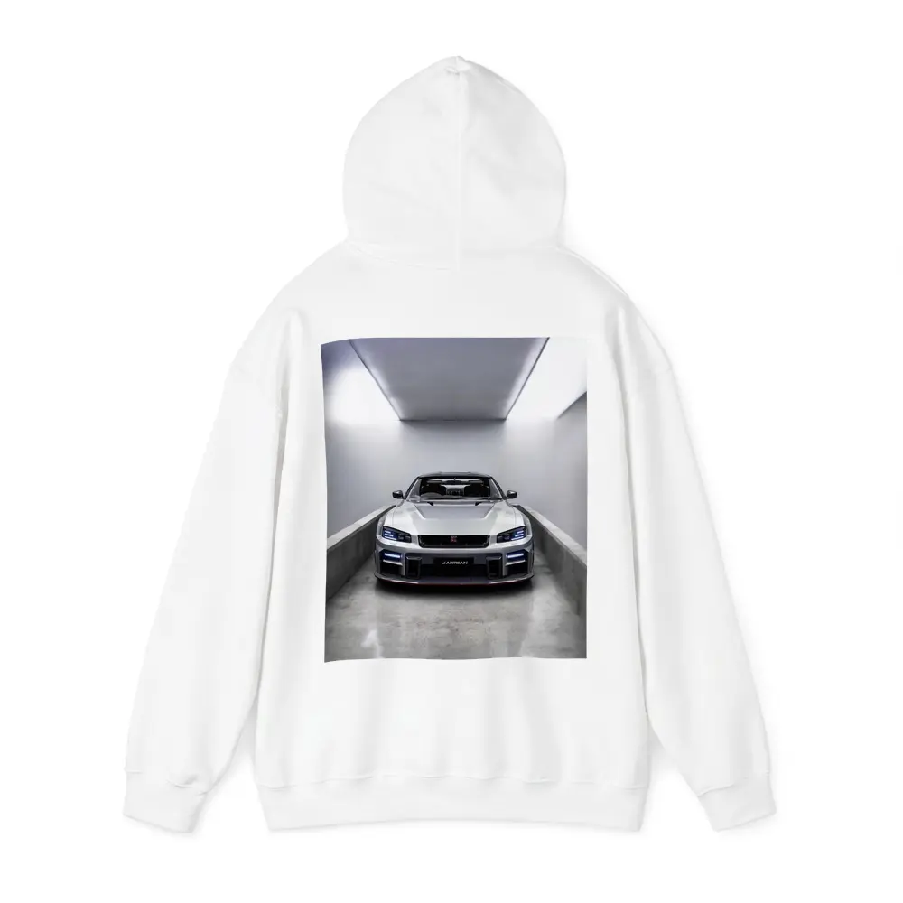 Nissan Skyline GT-R Silver Garage Front View – Hoodies