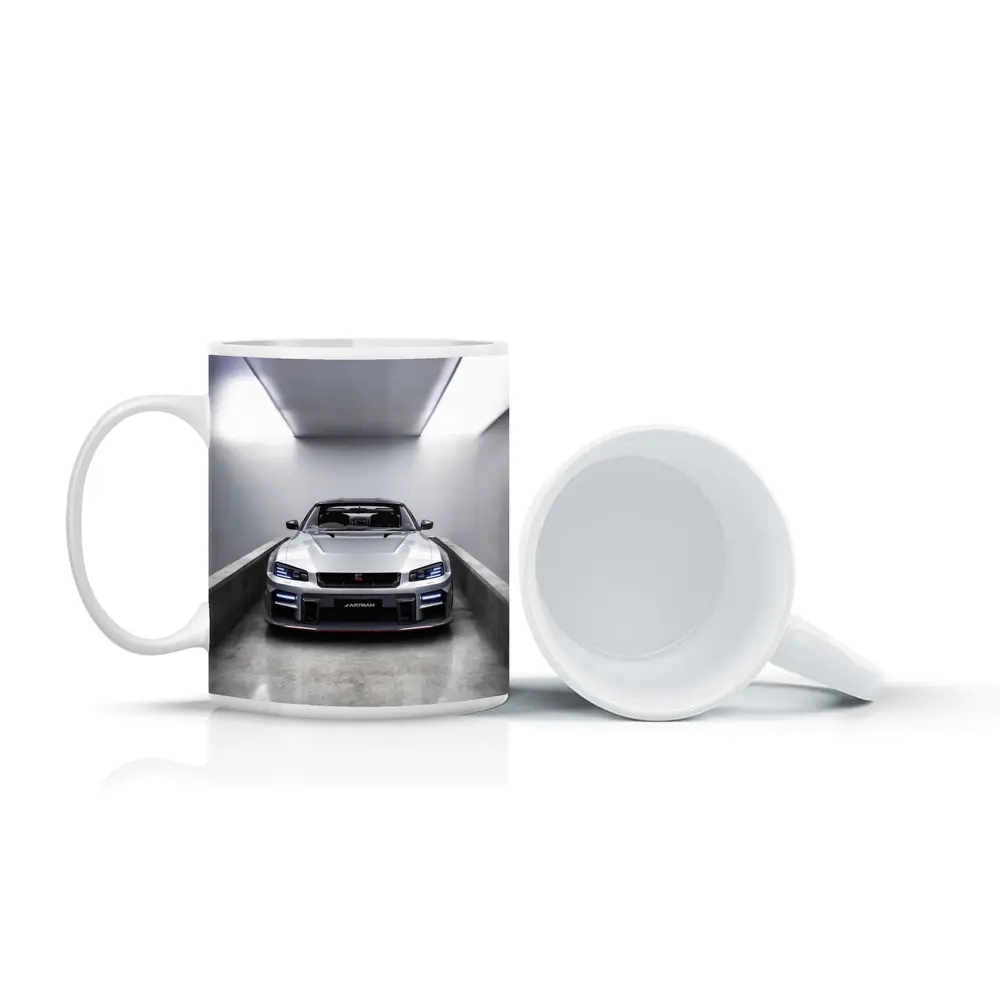 Nissan Skyline GT-R Silver Garage Front View – Mugs