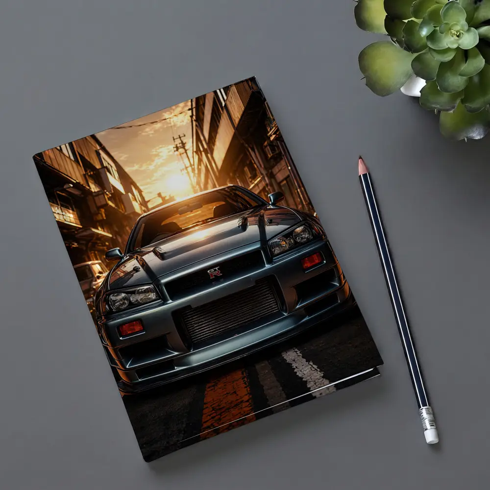 Nissan Skyline GT-R Front Urban Sunset – Notebooks