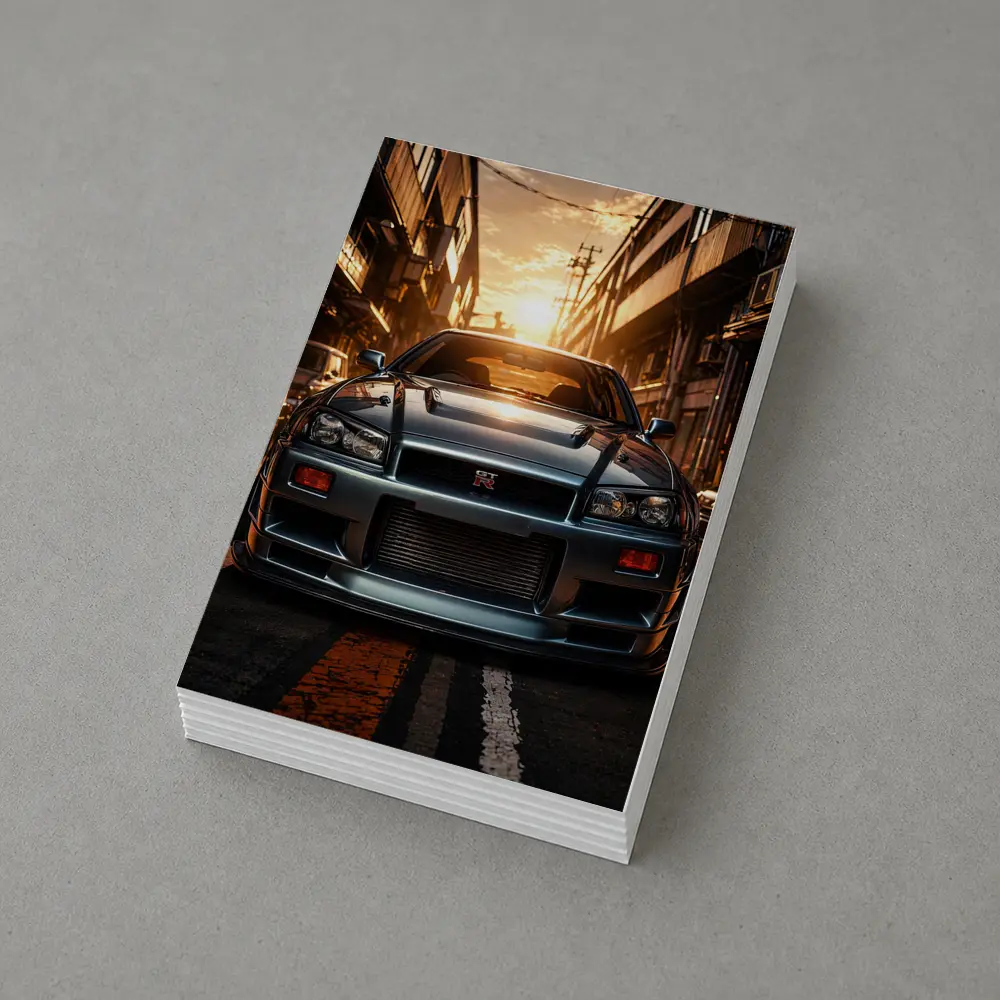 Nissan Skyline GT-R Front Urban Sunset – Postcards