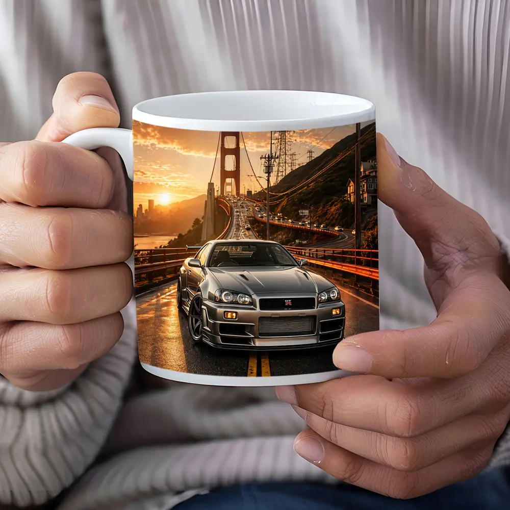 Nissan Skyline GT-R Golden Gate Bridge Sunset – Mugs
