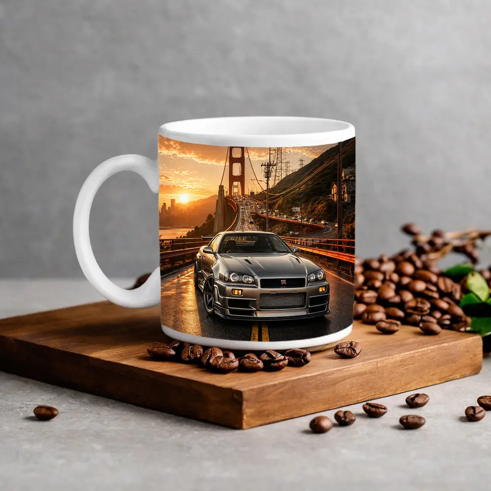 Nissan Skyline GT-R Golden Gate Bridge Sunset – Mugs
