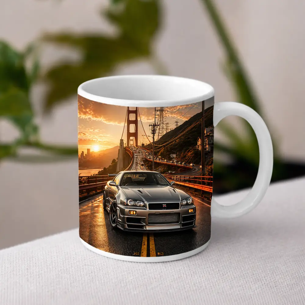 Nissan Skyline GT-R Golden Gate Bridge Sunset – Mugs