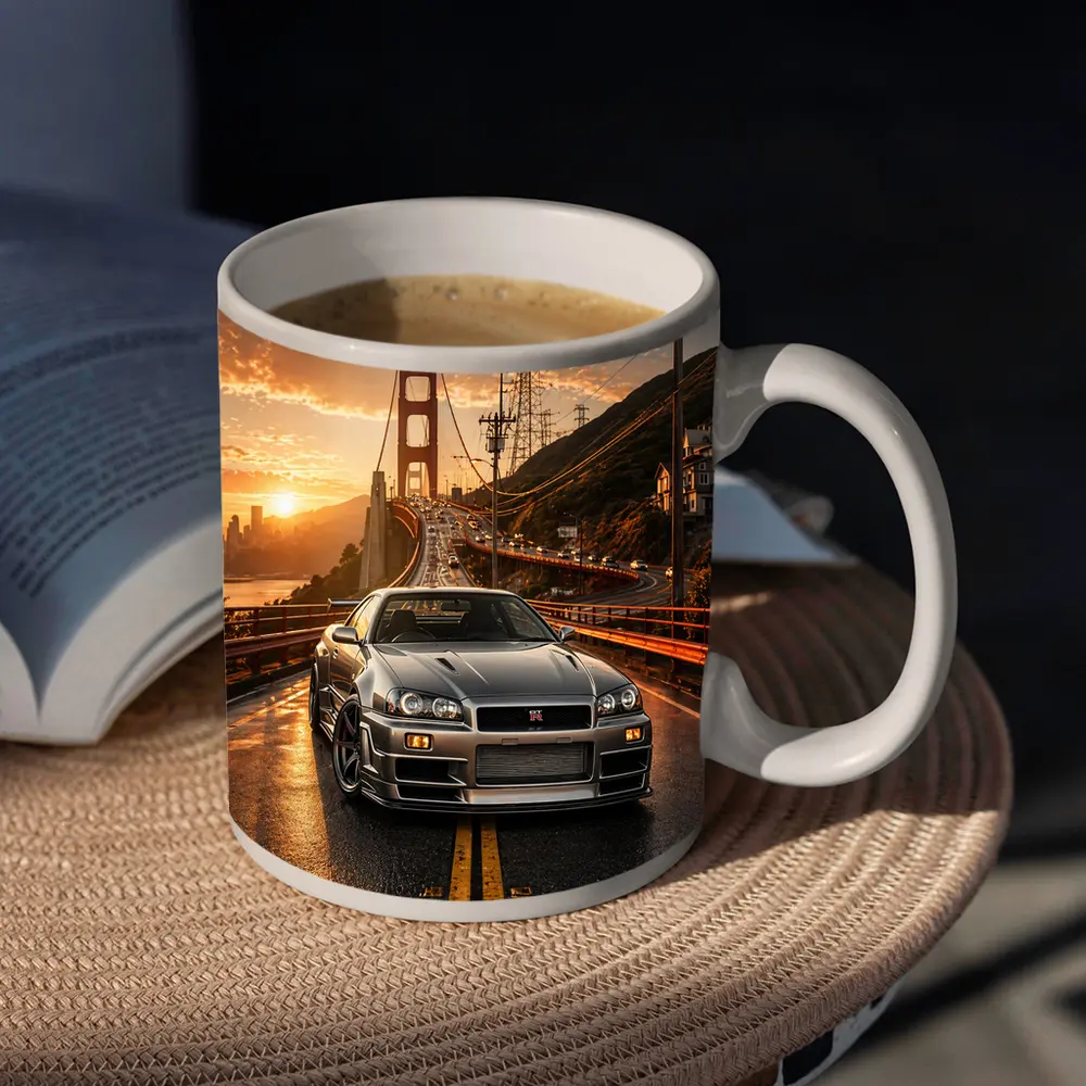Nissan Skyline GT-R Golden Gate Bridge Sunset – Mugs