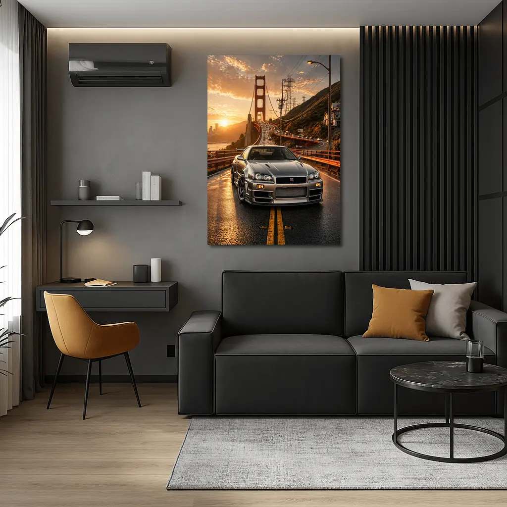 Nissan Skyline GT-R Golden Gate Bridge Sunset – Wall Art