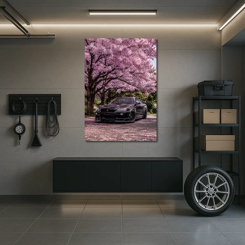 Nissan Skyline GT-R R34 Cherry Blossoms – Wall Art