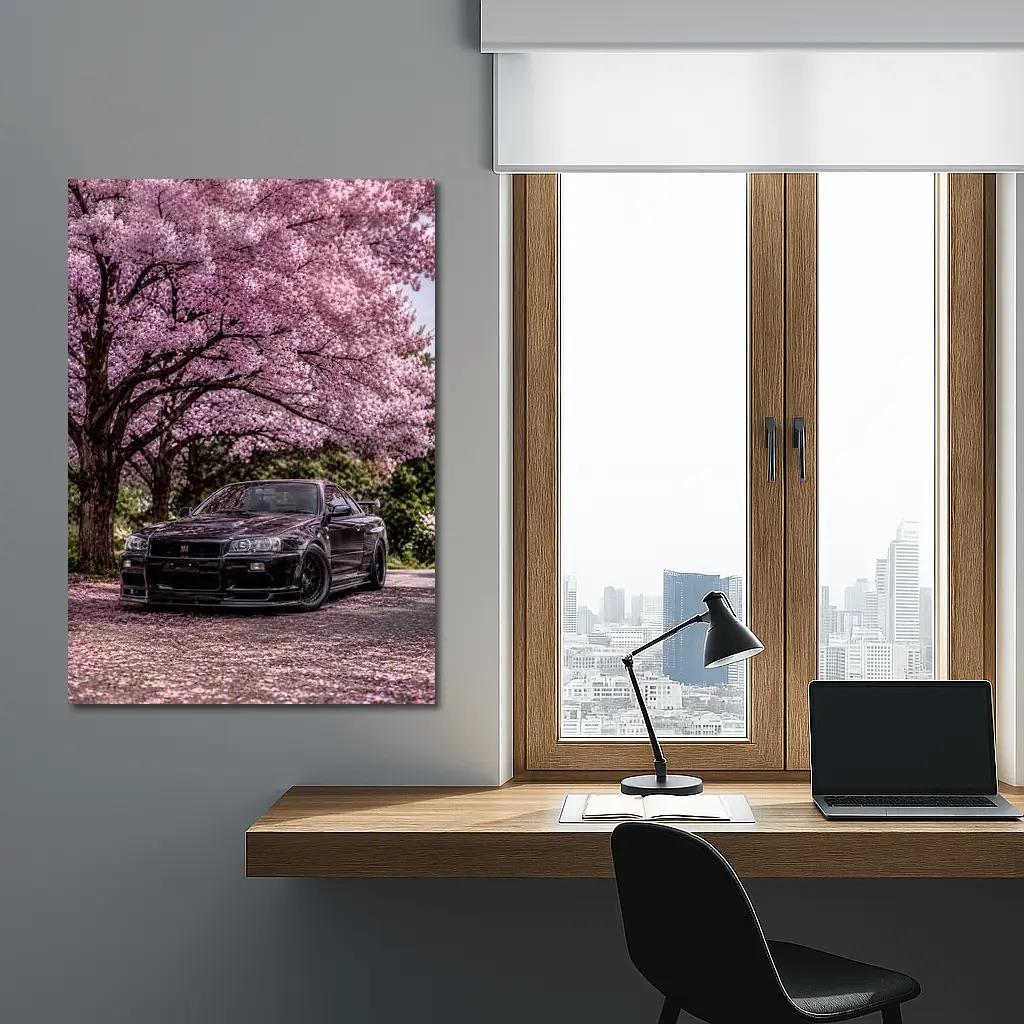 Nissan Skyline GT-R R34 Cherry Blossoms – Wall Art