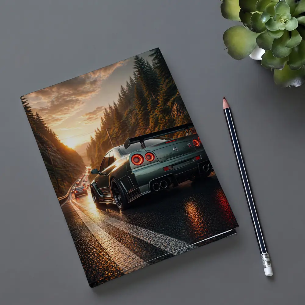 Nissan Skyline GT-R Wet Road Sunset – Notebooks