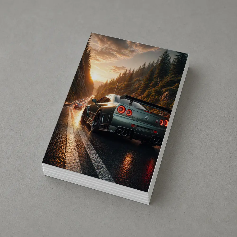 Nissan Skyline GT-R Wet Road Sunset – Postcards