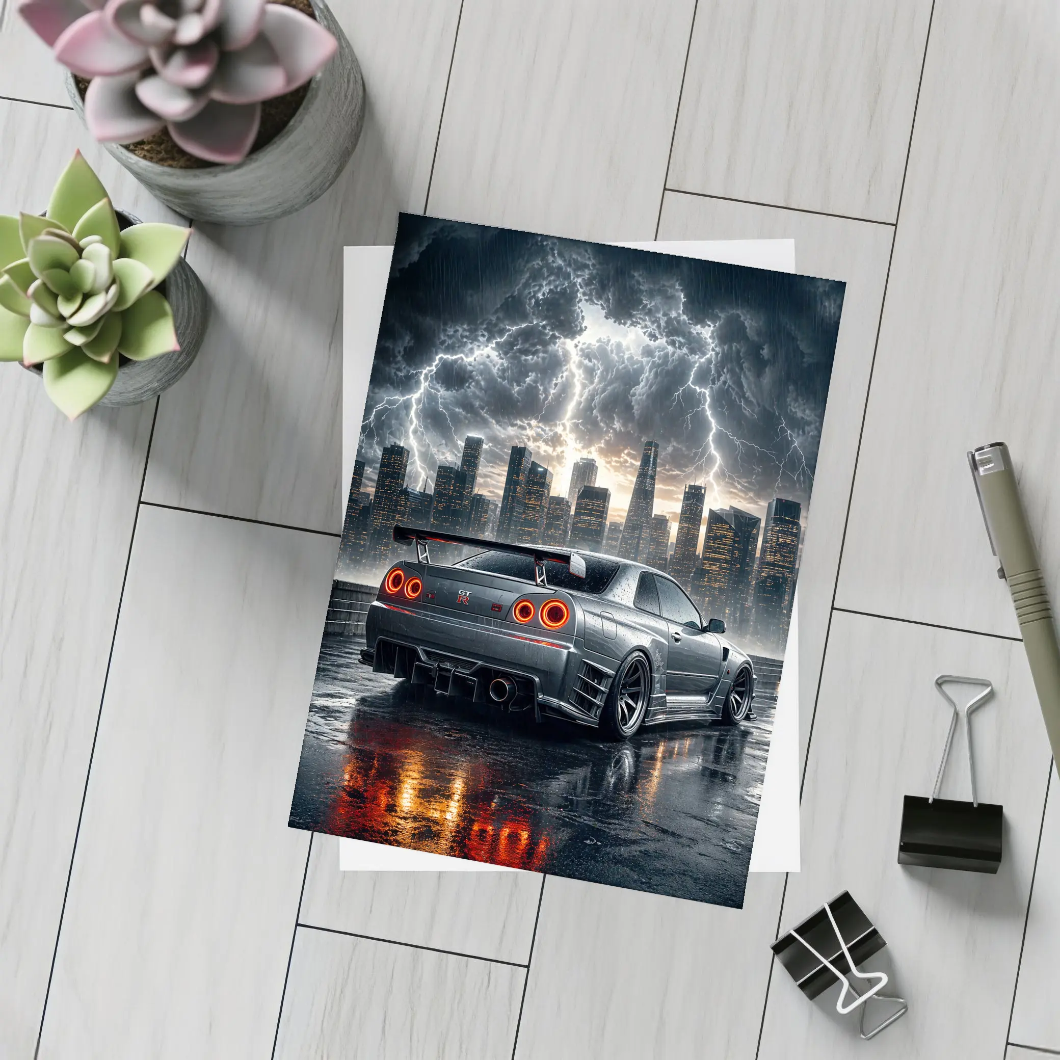 Nissan Skyline GT-R Storm City Night – Postcards